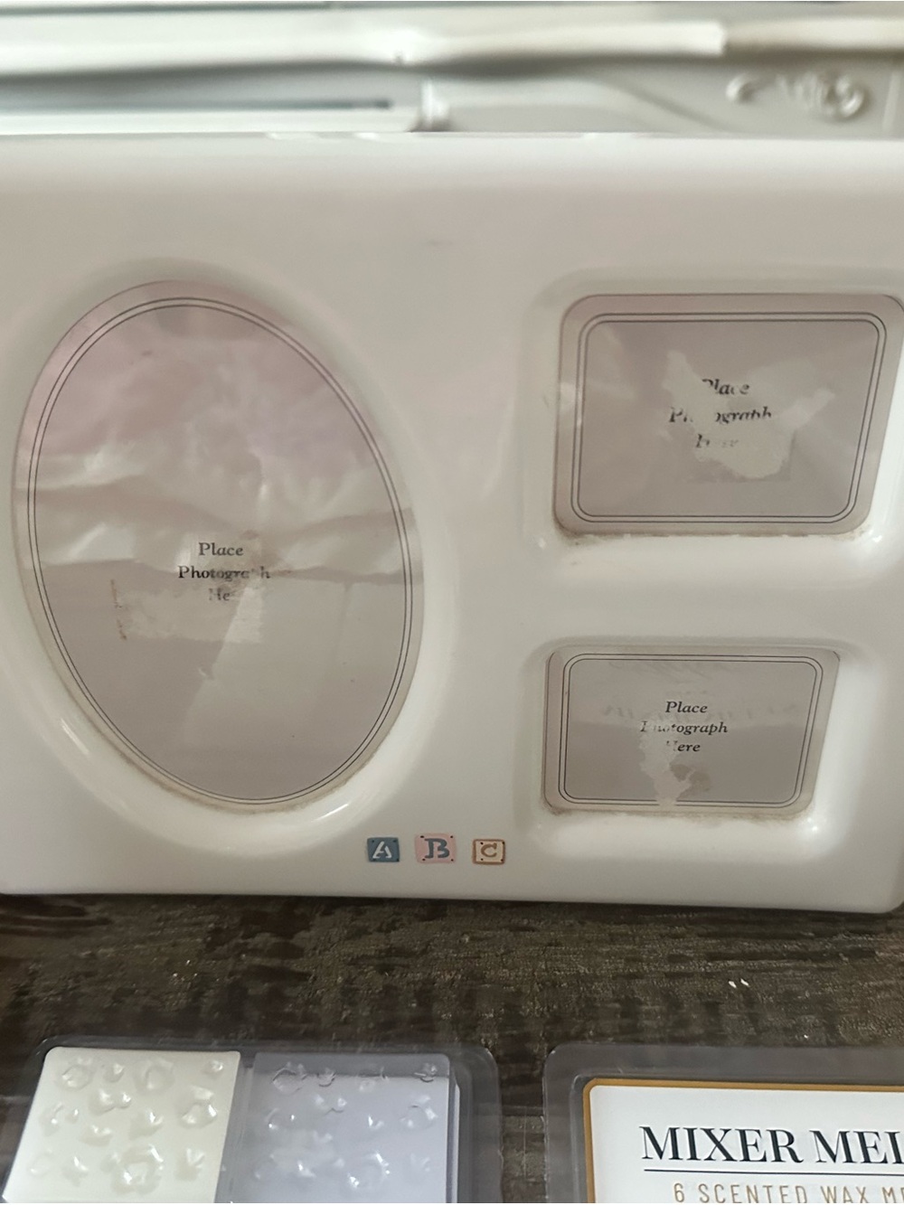 Tupperware White Multi-Opening Photo Frame with Pastel Accents ABC